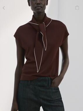 NWT Mango Knit Top with Handkerchief Detail
